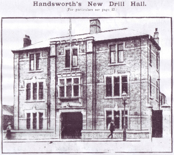 Photograph of Belgrave Drill Hall reproduced from The Birmingham Weekly Gazette, 1st August, 1914